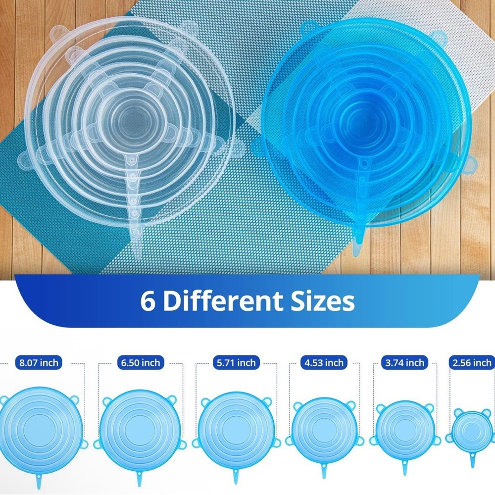 Silicone Stretch Lids - Blue